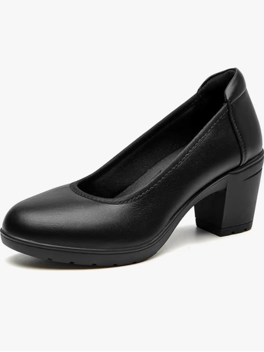 Women’s Black Block Heel Pumps - Sleek Work Loafers
